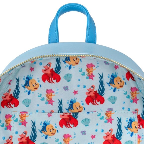 Exclusive Loungefly Little Mermaid Stained Glass Mini Backpack